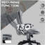 Chaise de bureau à massage vibratoire à 6 points, avec chauffage lombaire gris