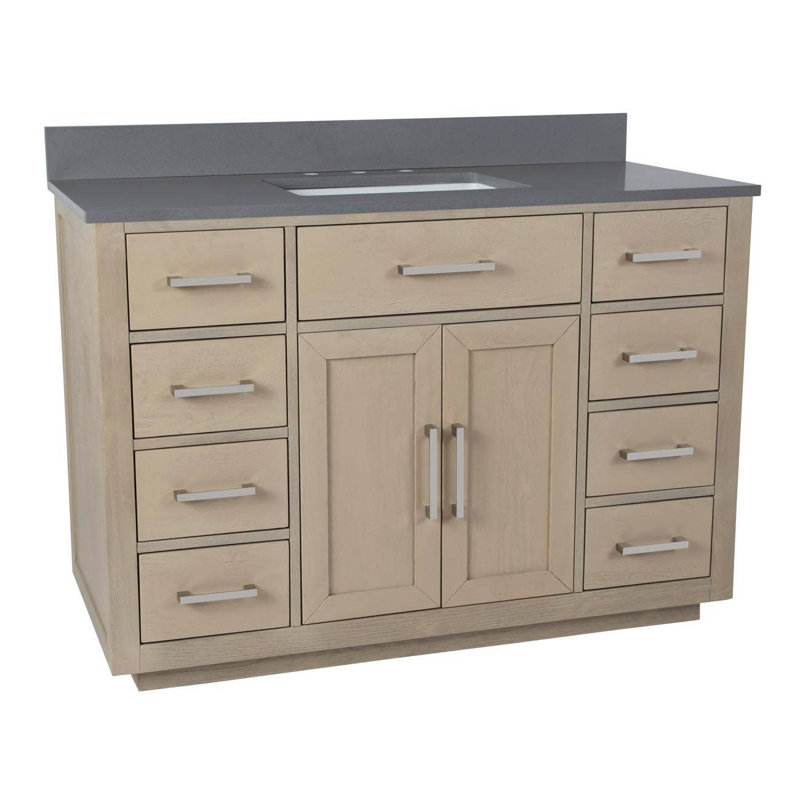 Ensemble de meuble-lavabo simple l 48 po x P 22 po x H 34 po, Chêne clair