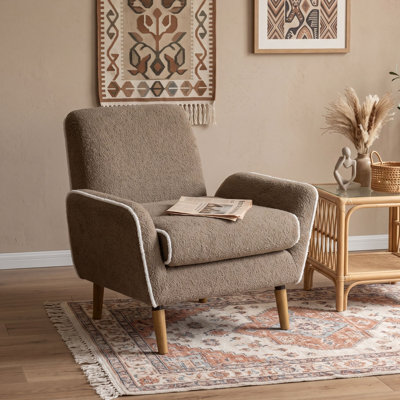 Chaise d'appoint rembourrée avec accoudoirs roulés