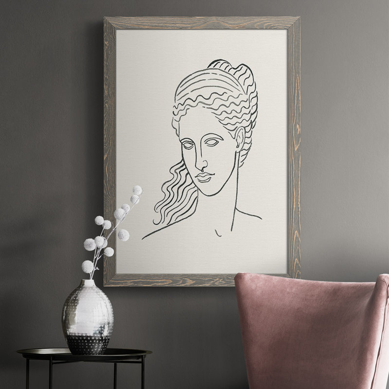 Jaxom Greek Busts - Reproduction de photo sur toile, H 43,5 po x l 31,5 po x P 1 po, gris