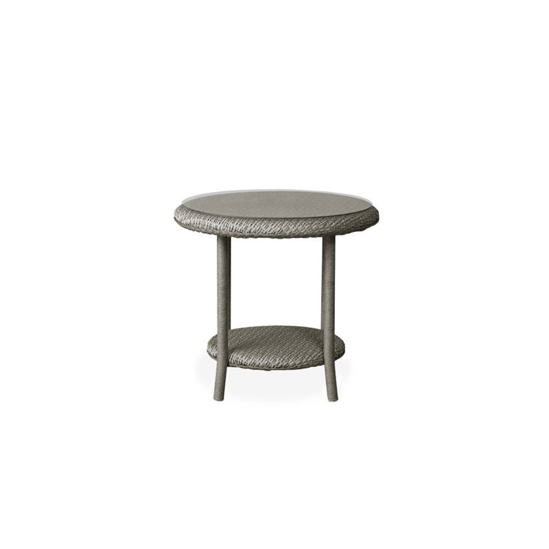 Universal Loom Accessories Outdoor Round Side Table, Pewter