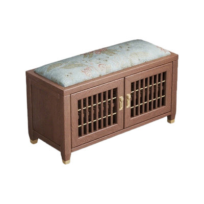 Banc de rangement en bois massif Traditional