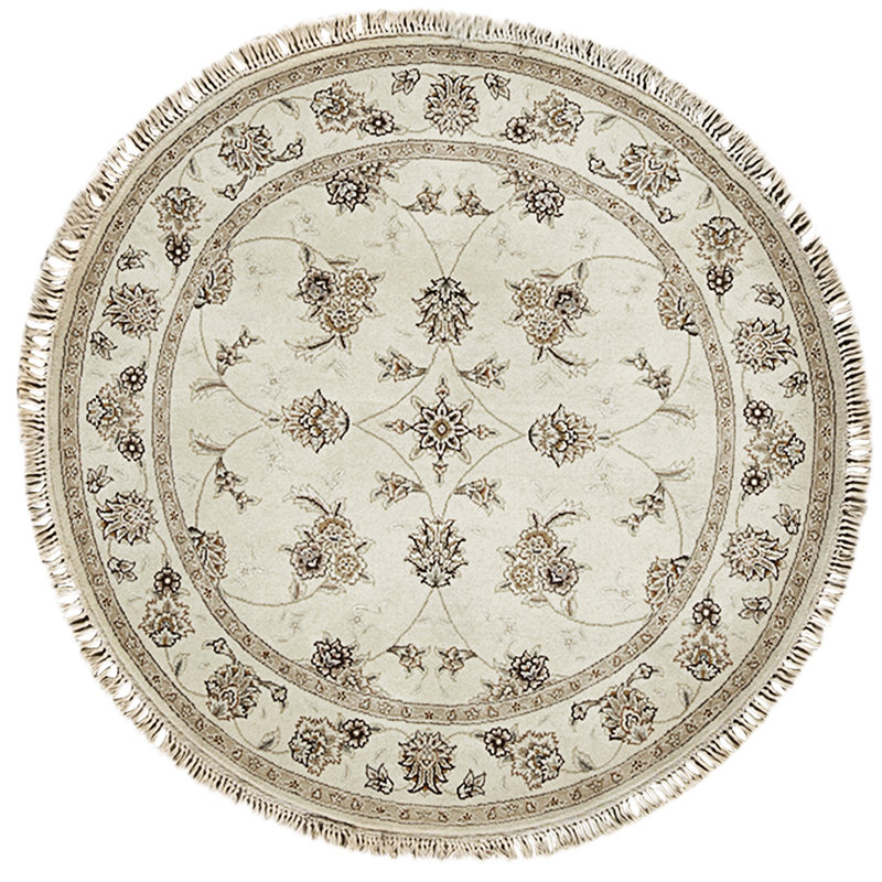 High-Quality Hand-Knotted Ivory Area Rug