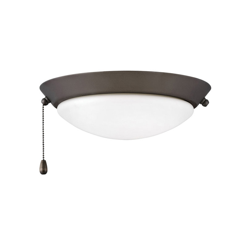 Grand ensemble de lumière pour ventilateur de plafond à profil bas, Bronze mat métallique