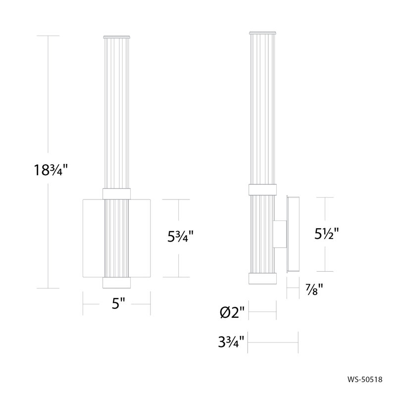 Ribeye 18.75" Dimmable LED Wall Sconce, 3000K Color Temperature, Aged Brass
