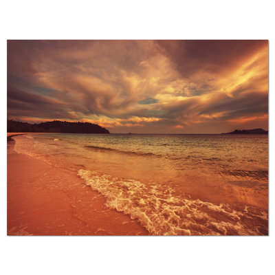 Reproduction de photo sur toile tendue, "brown serene tropical beach large"