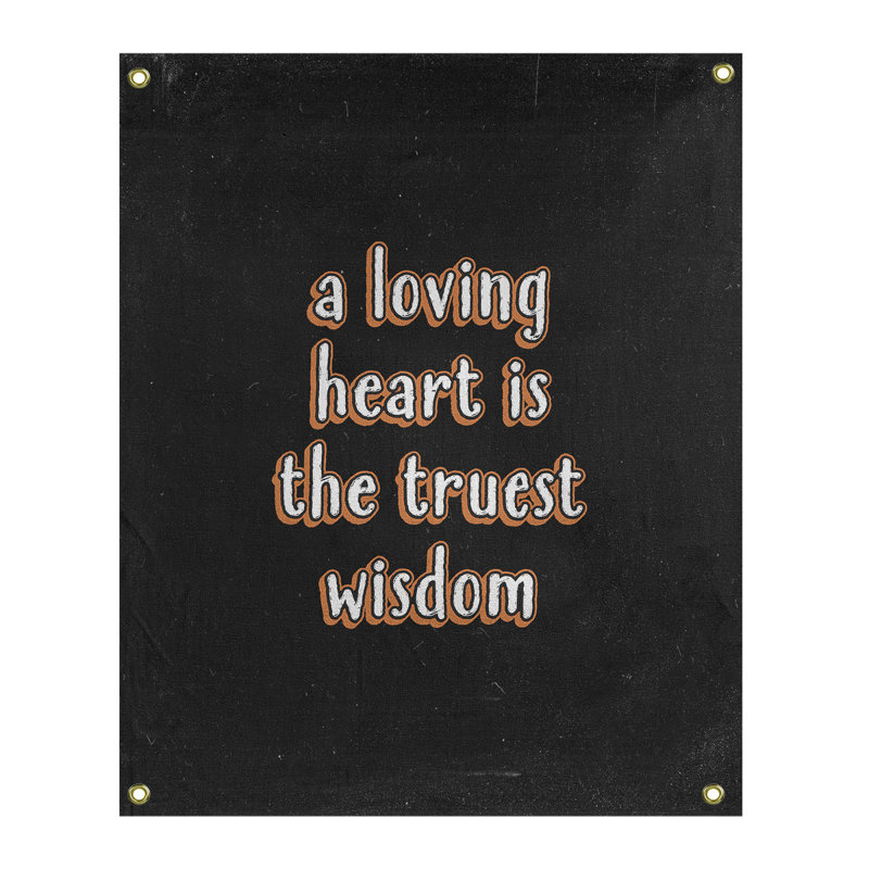 Tapisserie en polyester avec citation en polyester, H 59 pi x l 50 po, Orange