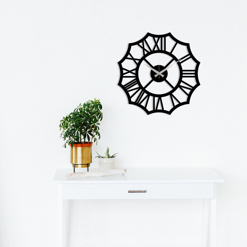 Merild Metal Wall Clock, Black