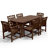 7-Piece 6-Person Rectangular Long Patio Dining Set With Umbrella Hole-1500380865