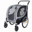 Remorque et poussette 2 en 1 pour animaux de compagnie avec roulettes avant doubles-131640051
