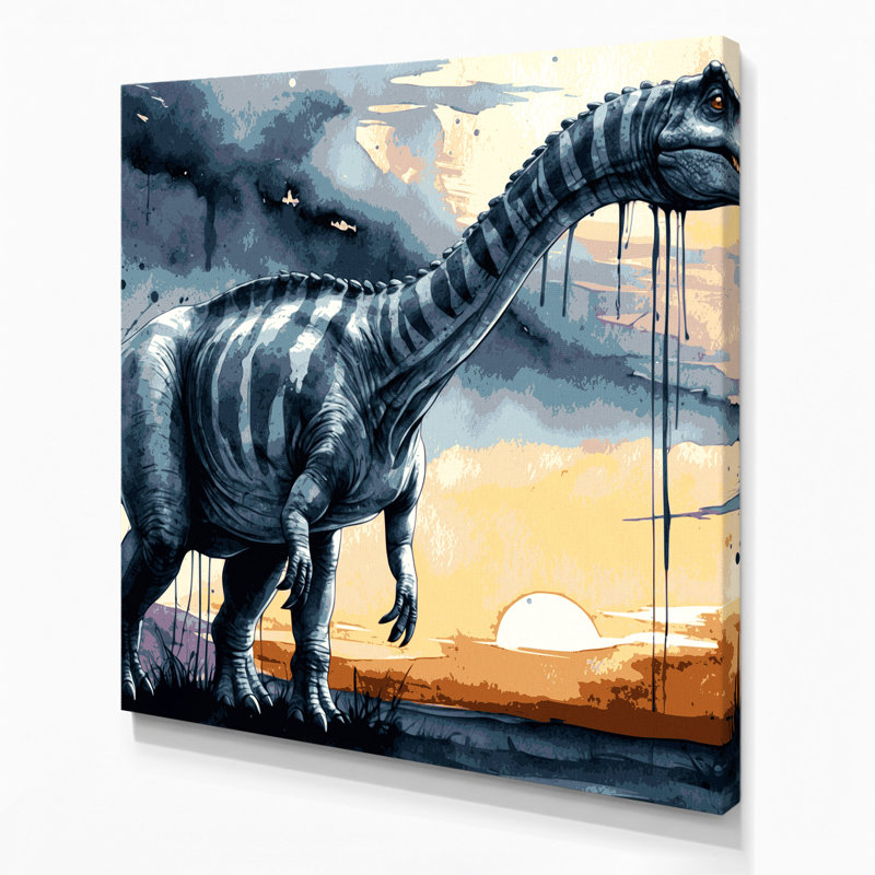 «Dinosaur Brachiosaurus Beige», art mural sur toile, H 16 po x l 16 po