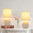 13.5" Ceramic Small Table Lamp Set, Cute Floral Kitchen Counter Lamp