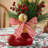 14"H Christmas Boot With Pine Needle & Berry Centerpiece