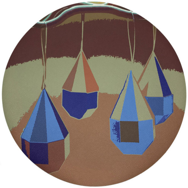 Ornaments Pebble 16" Vinyl Placemat, Mustard Red