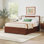 Grand lit de rangement Mid-Century en bois massif avec 2 tiroirs 