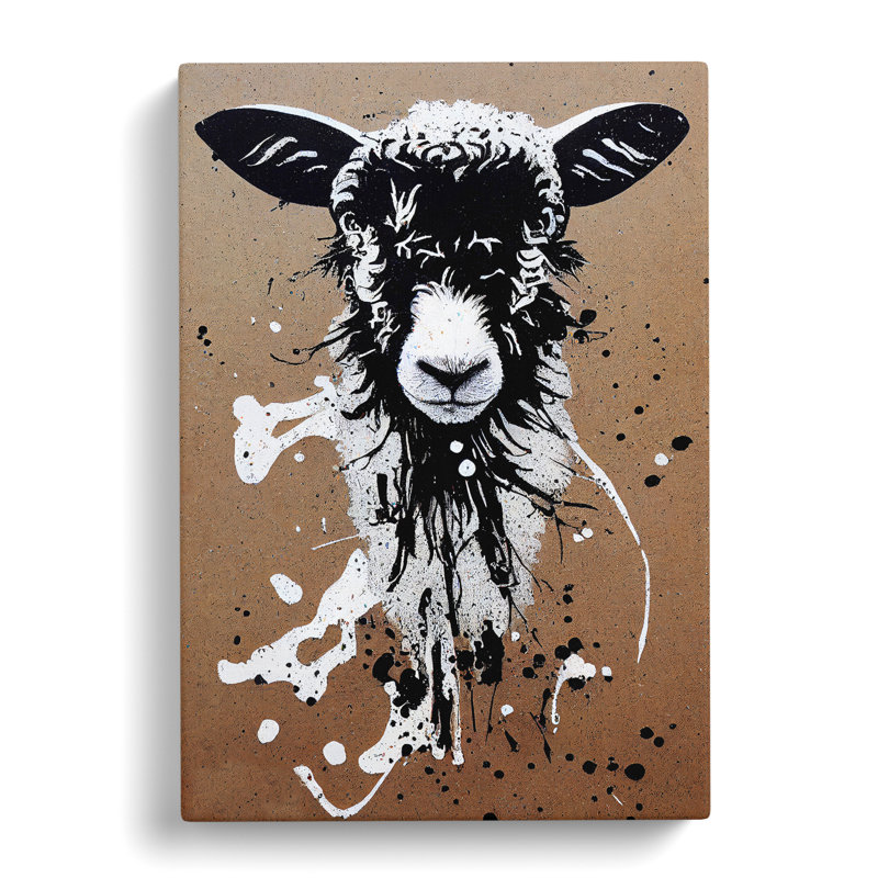 Sheep Graffiti No.2 - Wrapped Canvas, 50cm H x 35cm W x 3cm D