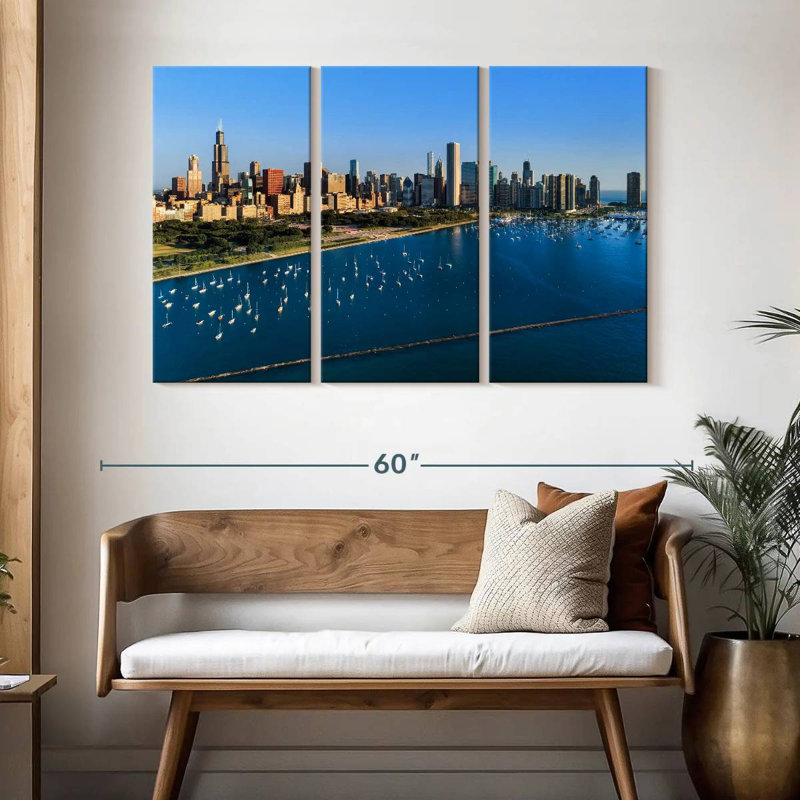 Rorry Monroe Harbor Aerial, 32" H x 50" W