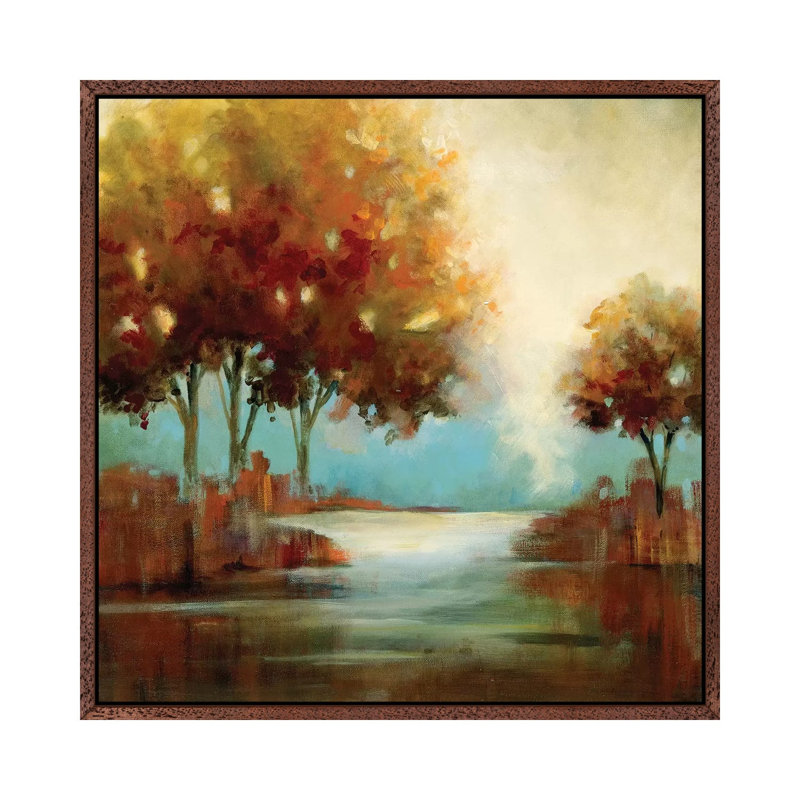 Fall River II by Carol Robinson - Painting on Canvas, Classic Brown Wood Framed, 93.98 cm H x 93.98 cm W