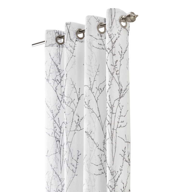 Panneau de rideau simple diaphane avec œillets Hastin, 52 po x 95 po, Blanc