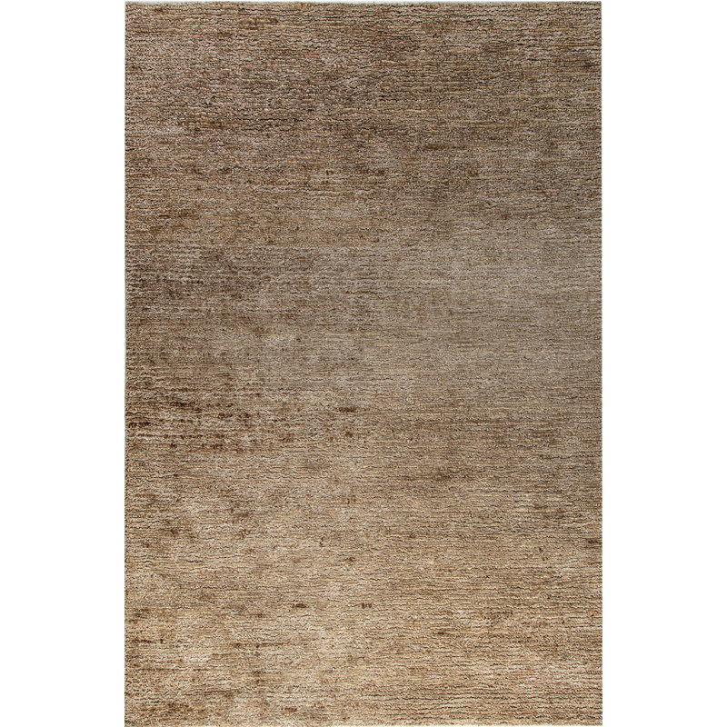 Tapis rayé gris crocheté à la main Gem, Rectangle 5 pi x 8 pi