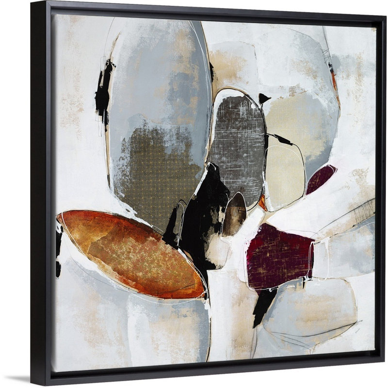 «Lost in the Moment», peinture sur toile, H 17,7 po x l 17,7 po x P 1,75 po, Cadre flottant noir