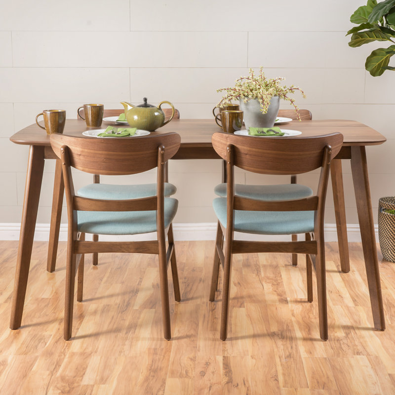 Armgart 4-Person Dining Set, Natural Walnut, Mint