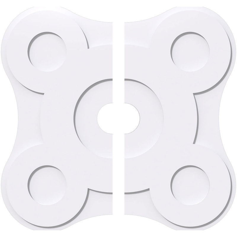 Médaillon de plafond contemporain en PVC de qualité architecturale Luna, H 1 po x l 22 po x P 22 po