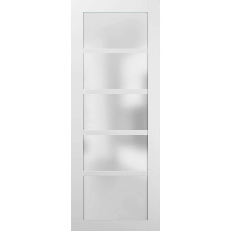 Dalle de porte blanche en verre givré Quadro, 24 po x 96 po