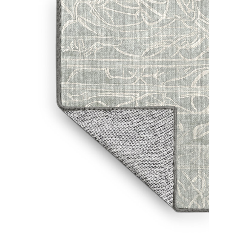 Machine Washable Gray Area Rug, Rectangle 2' x 3'
