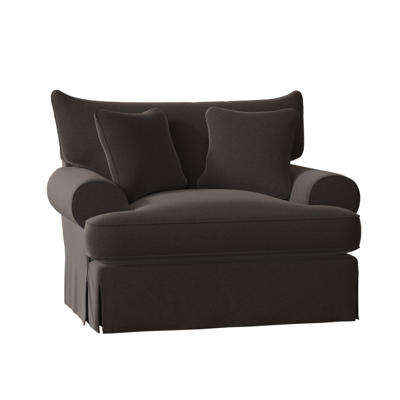 Chalkline Upholstered Armchair, Handsome 45 Black Performance Twill, No