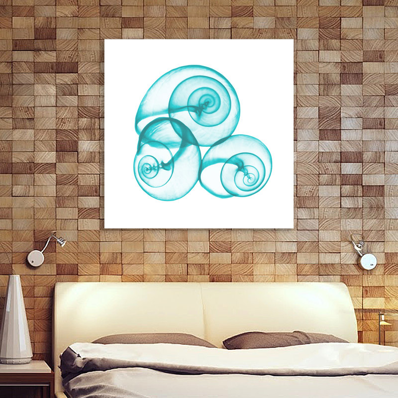 Turquoise Sky Snails - Wrapped Canvas Print, 30cm H x 30cm W x 4cm D