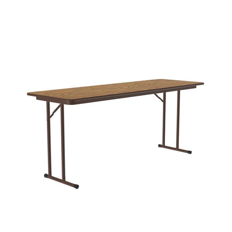 Rectangle 3 Person Training Table, 29" H x 60" L x 24" W, Brown, Medium Oak