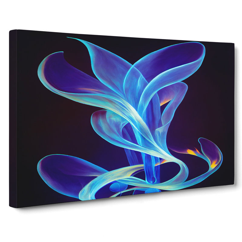 Bluebell Flower Swirl Abstract - Wrapped Canvas, 50cm H x 76cm W x 3cm D