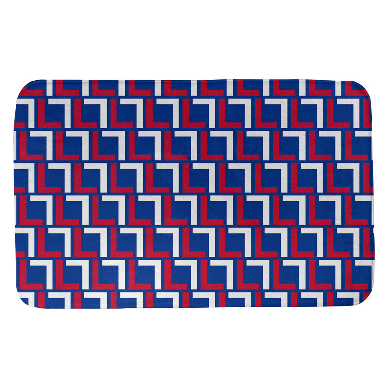 Tapis pour salle de bain Baltimore, l 17 po x L 24 po, Blue/Red/White