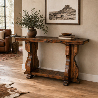 Table de canapé en bois massif monastère rustique