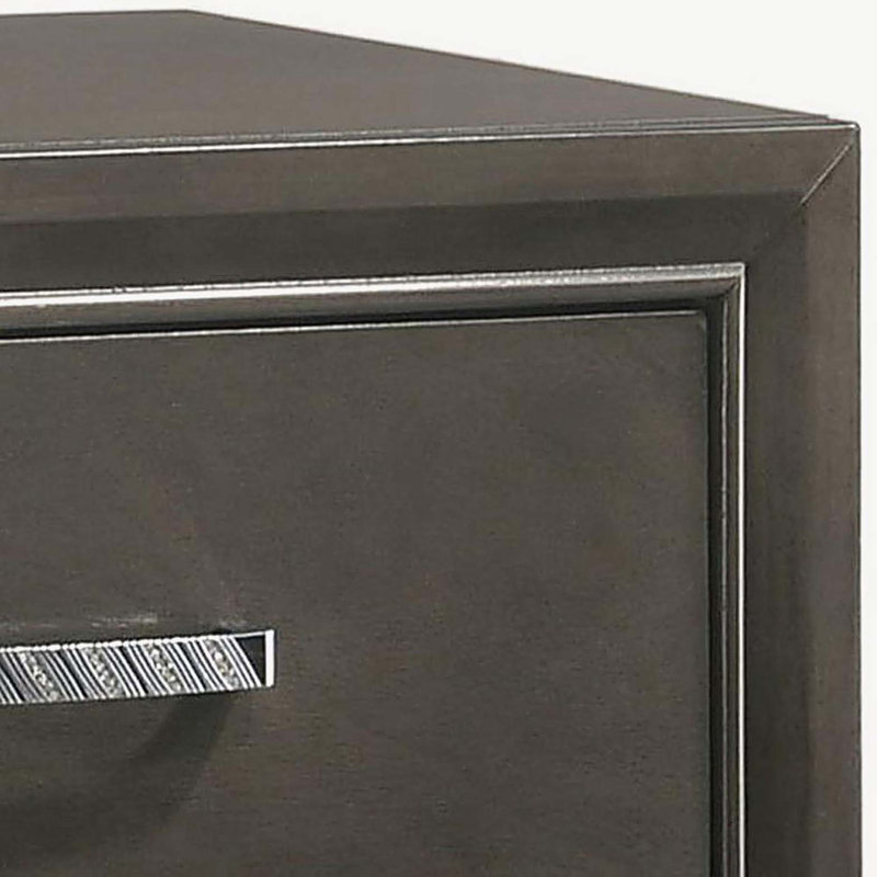 Grey 2-drawer Nightstand