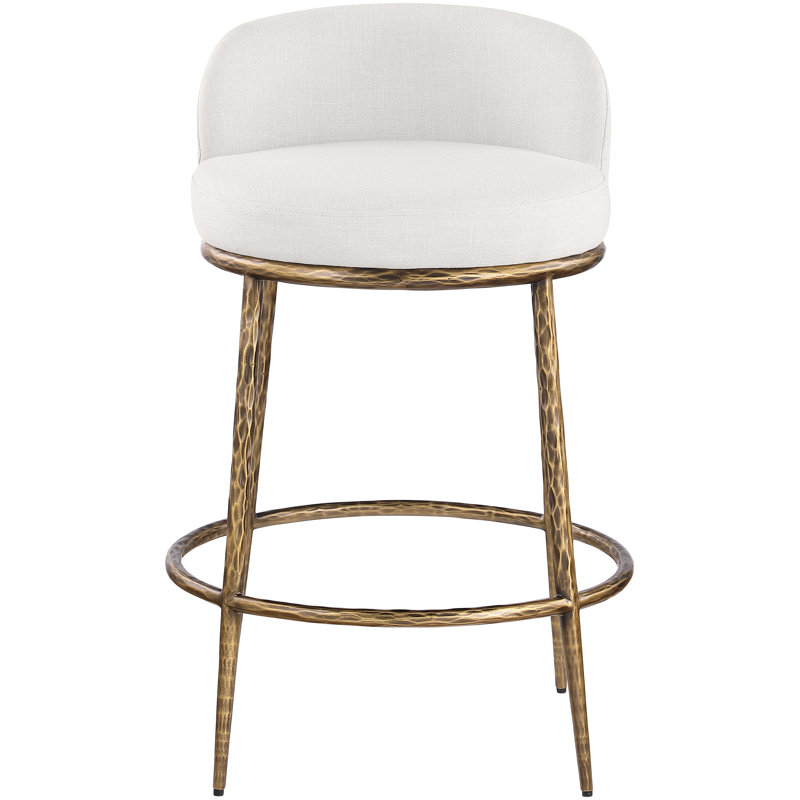 Tabouret de comptoir Ferro Hessle, Siège crème / cadre doré