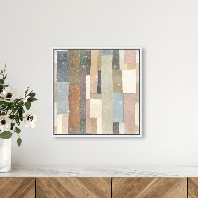 Woven Earthscape Canvas Abstract Print by Oliver Gal, Black Frame, 12 x 12, 17"H x 17"W, White Frame