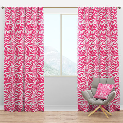 Glamour Zebra Animal Pattern - Mid-Century Velvet Curtain - Room darkening - 1 panel