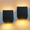 Applique murale d'extérieur à conduit en aluminium mat noir avec lumière réglable