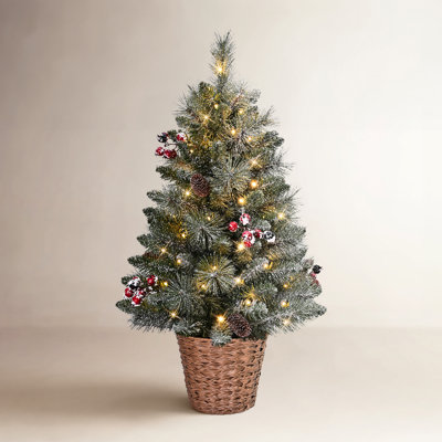 White 3' Pre-Lit Pine Tree