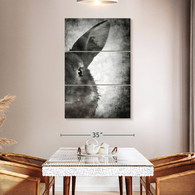 Brampt Bunny Face Black And White, 38" H x 24" W