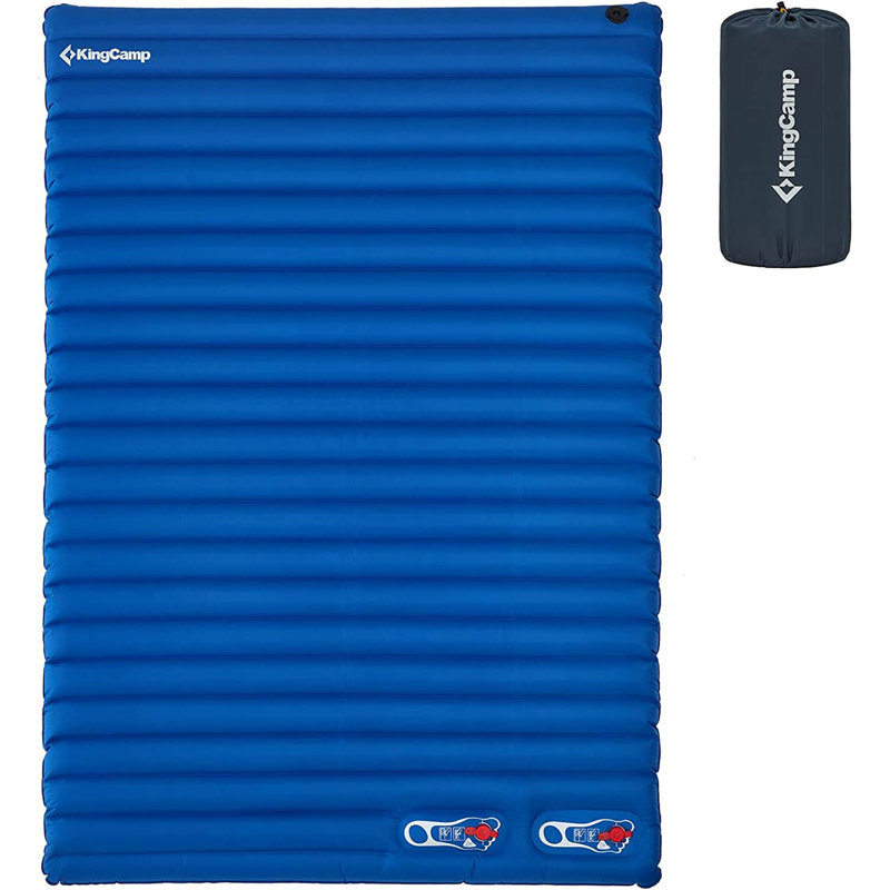 Tapis gonflable léger Kingcamp pour 2 personnes, bleu