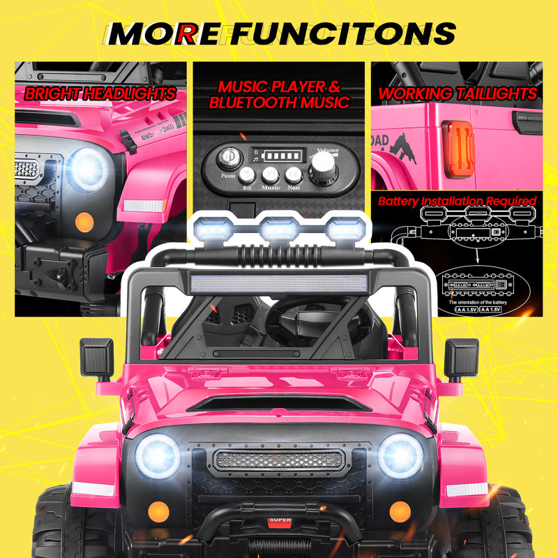 Rose Red 24V 2-Seater SUV Ride-On with Remote Control