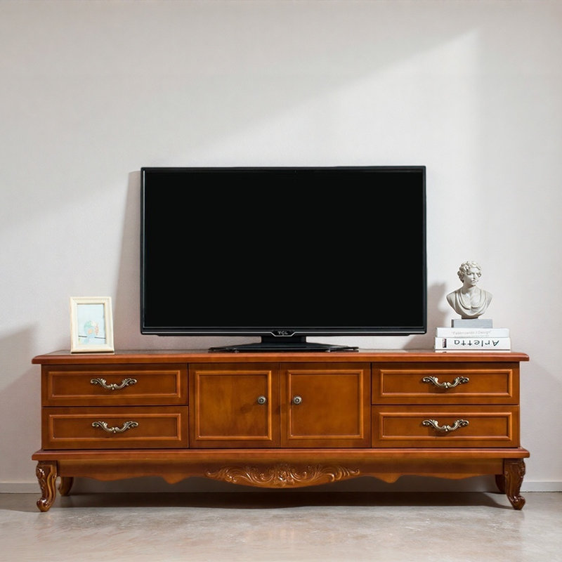 Meuble télé moderne et minimaliste, H 20,08 po x l 70,87 po x P 15,75 po, Brun