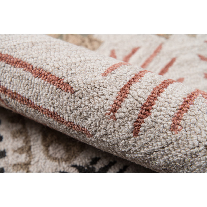 Tahoe Wool Southwestern Area Rug in Pink/Beige/Black, Rectangle 7'6" x 9'6"
