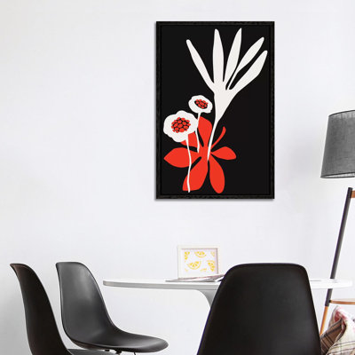 Blossom Beauty - Dark Red 1 Piece Wall Art on Canvas