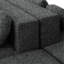 Canapé modulaire Boneless de 114,9 po avec des extrémités arrondies, un siège confortable de 24,4 po et un revêtement respirant Boucle pour le salon, 6 sièges, motif noir, profondeur d'assise, tissu doux-133451097-133451096