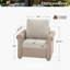 Canapé simple beige en osier avec accoudoirs doubles-116836059