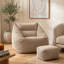 Natalia Corduroy Armchair Bean Bag and Square Footstool-69546806